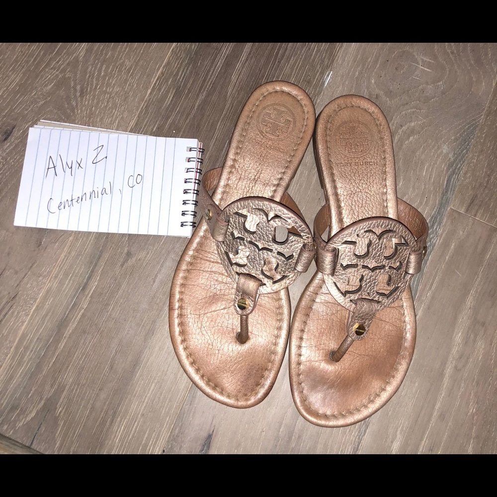 Tory Burch Miller Sandals Rose Gold 7.5
